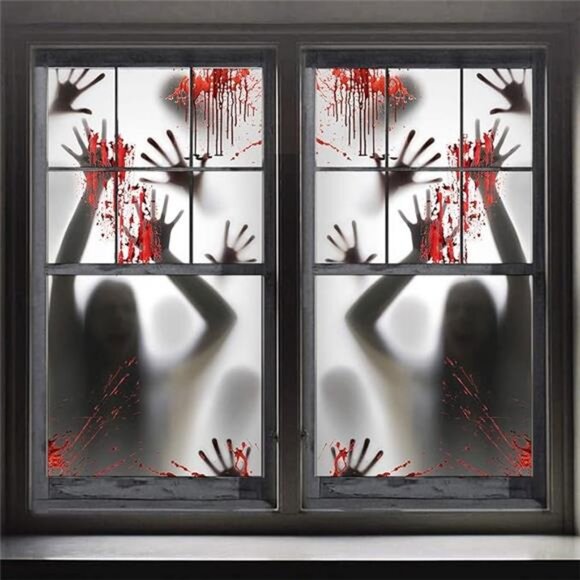 2PCS Halloween Haunted House Decorrelation: Zombie Hands, Skeleton Door/Window - Picture 8 of 8